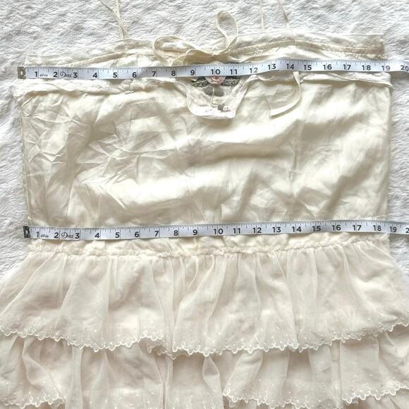 LoveShackFancy NWT Myrna Dress Ivory Silk Ruffle Lace Slip Large Mini $495 - Picture 13 of 14